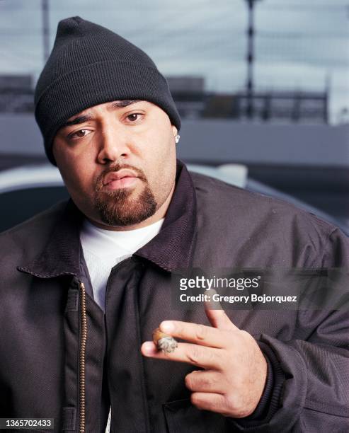 Rapper Mack 10 of the hip-hop supergroup Westside Connection photographed at Irwindale Speedway on November 16, 2003 in Irwindale, California.