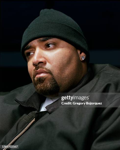 Rapper Mack 10 of the hip-hop supergroup Westside Connection photographed at Irwindale Speedway on November 16, 2003 in Irwindale, California.