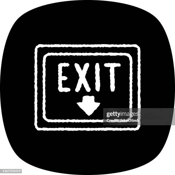 exit doodle 3 - fire drill stock illustrations