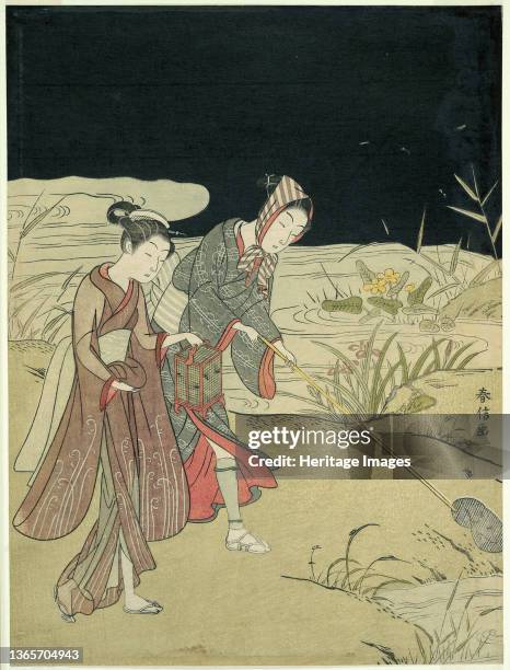 Catching Fireflies, About 1767. Artist Suzuki Harunobu.