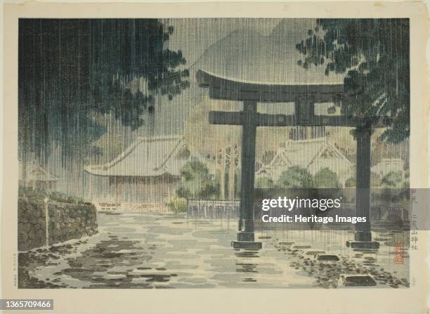 Futarasan Shrine at Nikko , circa 1930s. Artist Tsuchiya Koitsu.