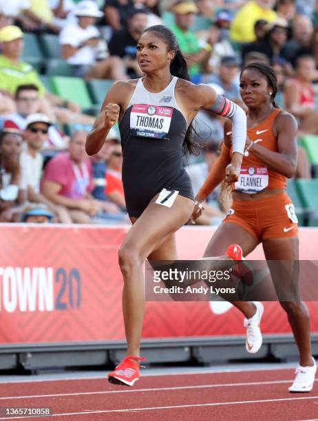 Gabby Thomas in the 200 Meter at Hayward Field on June 25, 2021 in Eugene, Oregon.