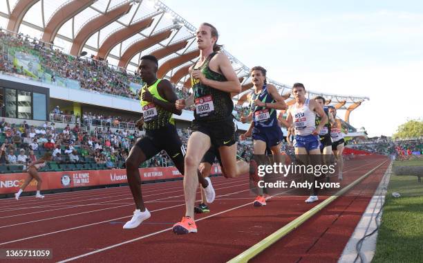 Cole Hocker in the Men 1500 Meter at Hayward Field on June 24, 2021 in Eugene, Oregon.