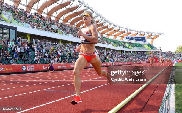 Elle Purrier St. Pierre in the Women 1500 Meter at Hayward Field on June 24, 2021 in Eugene, Oregon.