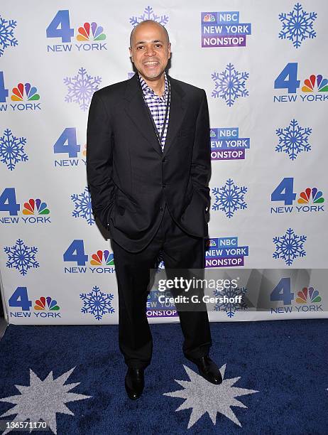 New York 4 week-end anchor David Ushery attends the Rockefeller Center Annual Christmas Tree Lighting at the Rockefeller Center Cafe at Rockefeller...