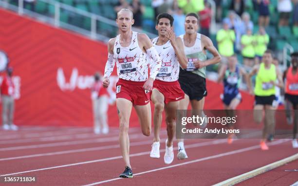 Woody Kincaid wins the Men 10,000 Meter Final at Hayward Field on June 24, 2021 in Eugene, Oregon.