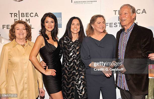 Actors Rebecca Wackler, Angelique Cabral, director Anne Renton, and actors Kathleen Turner and Richard Chamberlain attend the premiere of "The...