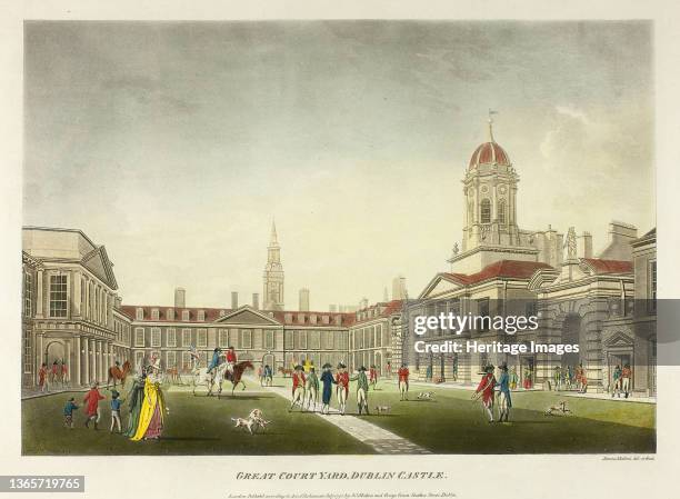 Great Courtyard, Dublin Castle, published July 1792. Artist James Malton.