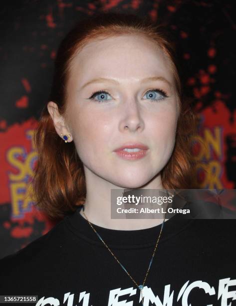 Molly C. Quinn arrives at The 46th Annual Saturn Awards held at Los Angeles Marriott Burbank Airport on October 26, 2021 in Burbank, California.