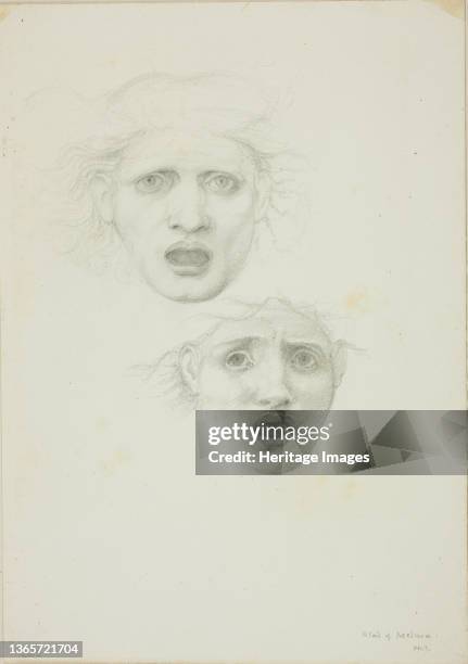 Head of Medusa, two studies for Rondanini Medusa, circa 1873-77. Artist Sir Edward Coley Burne-Jones.