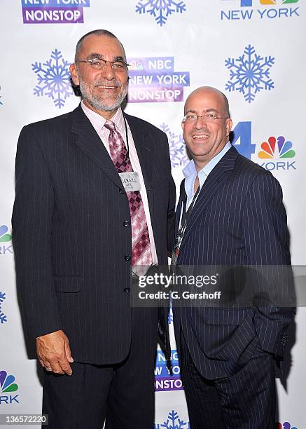 General Manager and President, WNBC 4, Michael Jack , and President & CEO, NBC Universal, Jeff Zucker attend the Rockefeller Center Annual Christmas...