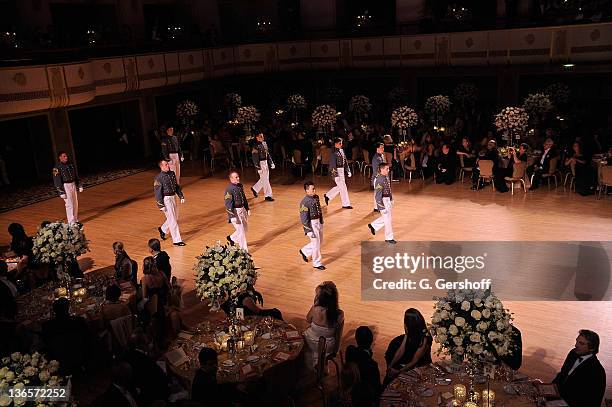 View of U.S. Military Academy West Point cadets during the 56th annual Viennese Opera Ball at The Waldorf=Astoria on February 4, 2011 in New York...