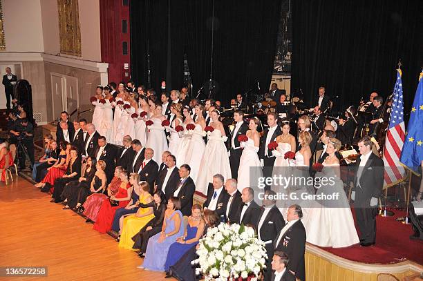 View of the debutante presentation during the 56th annual Viennese Opera Ball at The Waldorf=Astoria on February 4, 2011 in New York City.