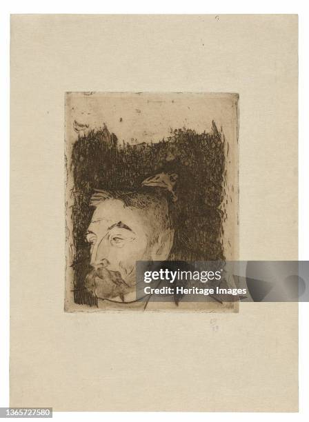 Portrait of Stéphane Mallarmé printed 1919. Artist Paul Gauguin.