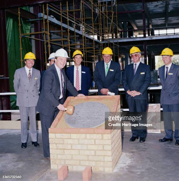 Chelsea and Westminster Hospital, Fulham Road, Kensington and Chelsea, London, . Kenneth Clarke, Secretary of State for Health, posed beside the...