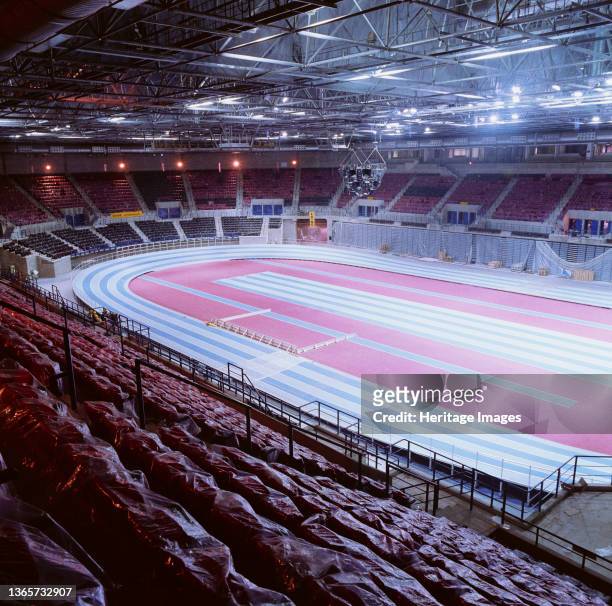 National Indoor Arena, King Edwards Road, Birmingham, c July 1991. An interior view of the National Indoor Arena in Birmingham close to its...