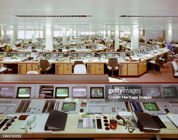 Cottons Centre, Tooley Street, London Bridge, Southwark, London, . A large open plan office filled with banks of computers in the Canadian Imperial...