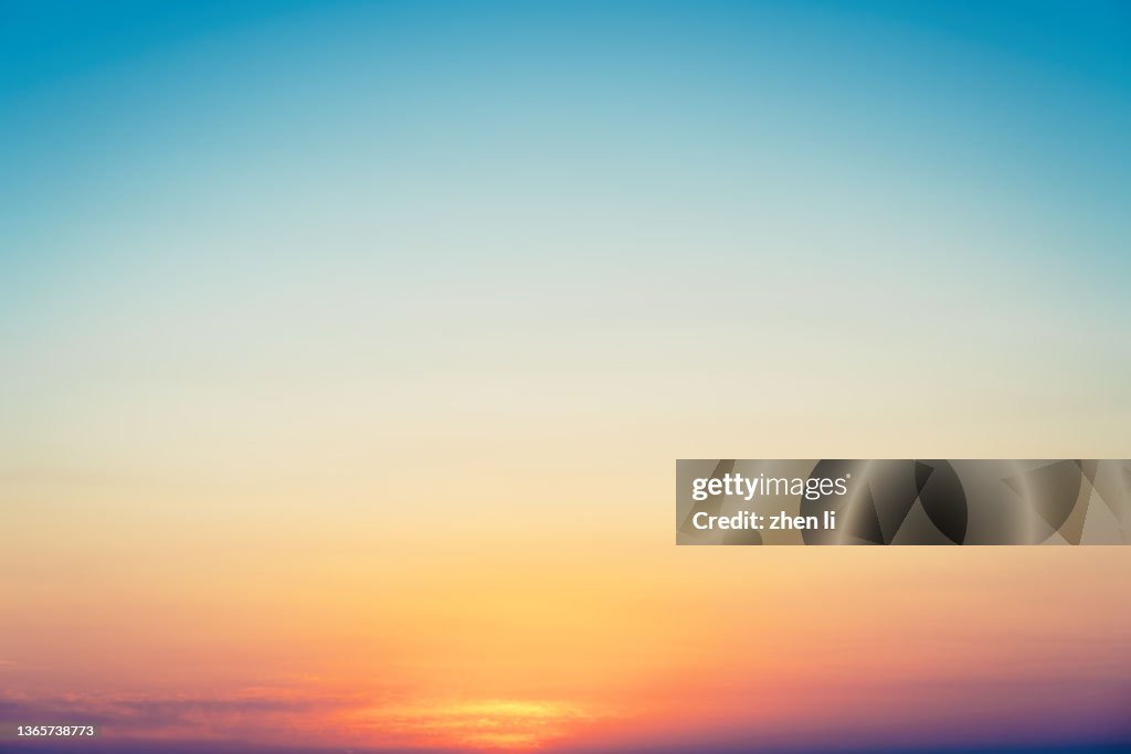 The gradient of the sky at sunset