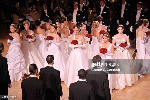 View of the debutante presentation during the 56th annual Viennese Opera Ball at The Waldorf=Astoria on February 4, 2011 in New York City.