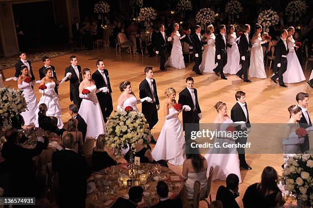 View of the debutante presentation during the 56th annual Viennese Opera Ball at The Waldorf=Astoria on February 4, 2011 in New York City.