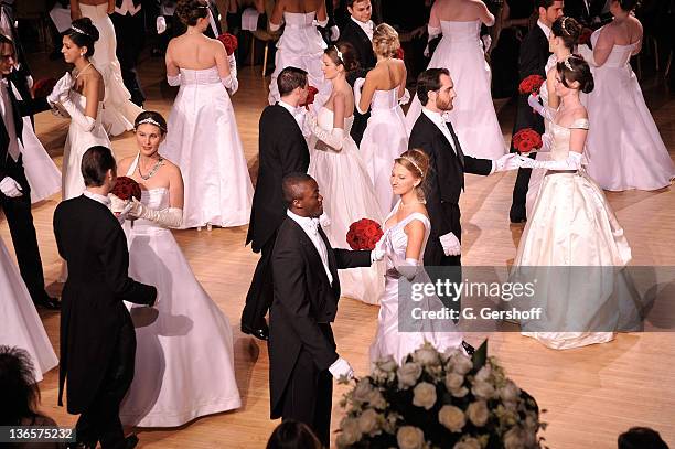 View of the debutante presentation during the 56th annual Viennese Opera Ball at The Waldorf=Astoria on February 4, 2011 in New York City.