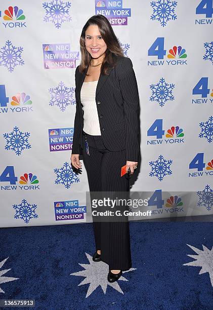 New York 4 correspondent Lynda Baquero attends the Rockefeller Center Annual Christmas Tree Lighting at the Rockefeller Center Cafe at Rockefeller...
