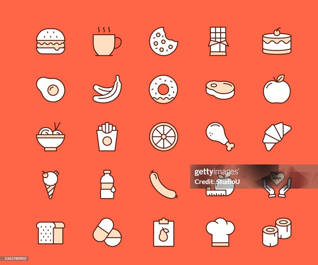 Nutrition Multicolor Line Icons