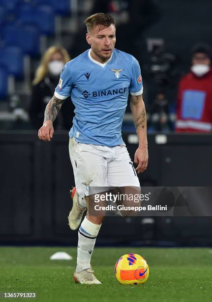 Ciro Immobile of SS Lazio in action during the Coppa Italia match between Juventus and UC Sampdoria at Olimpico Stadium on January 18, 2022 in Rome,...