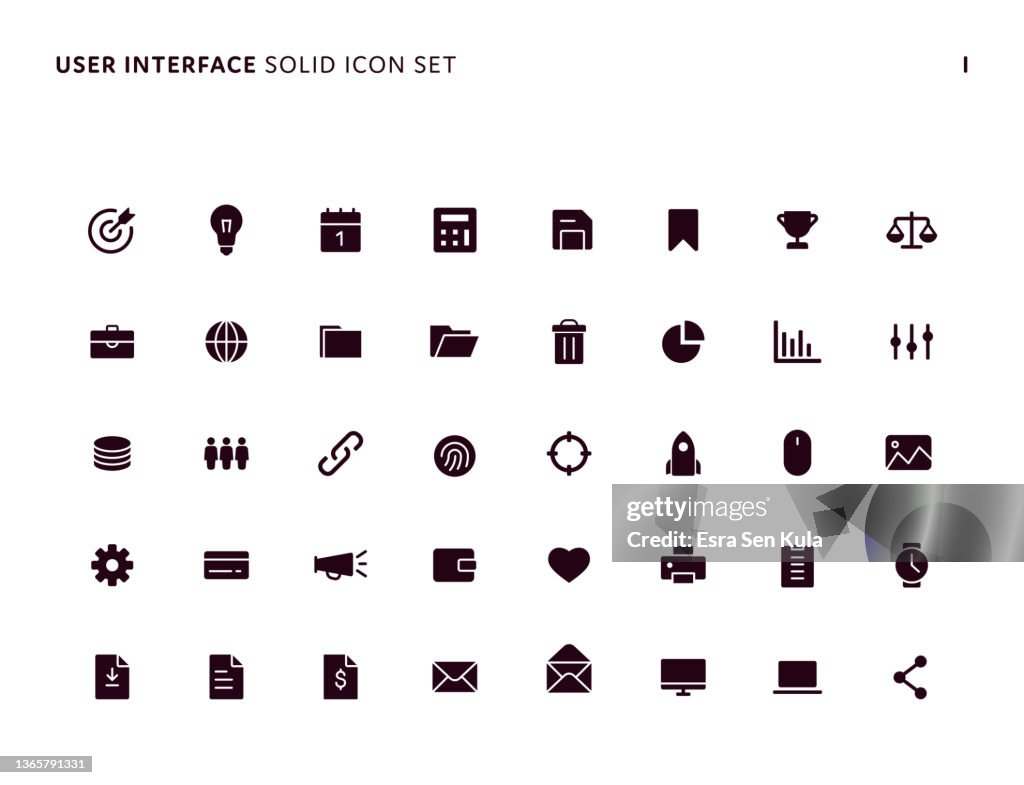User Interface Simple Solid Icon Set