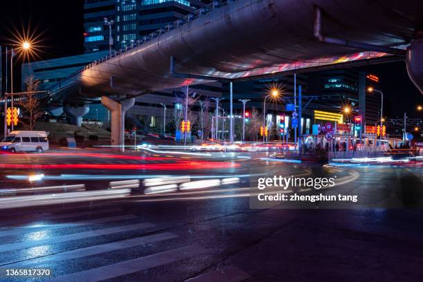 traffic jam at night. - traffic jam china stock pictures, royalty-free photos & images