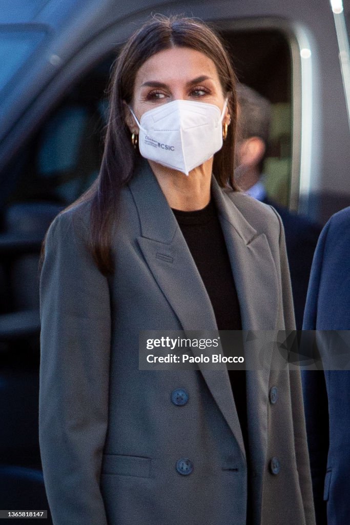 Queen Letizia Of Spain Attends A Meeting With FAD At Campus Google In Madrid