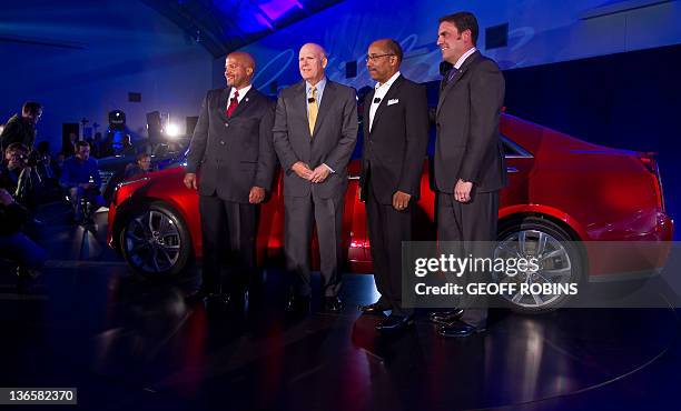 Don Butler VP cadillac marketing, Daniel Akerson Chairman and CEO of General Motors, Ed Welburn Vice President Global Design and Mark Reuss,...