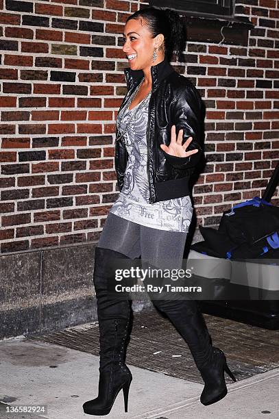 Television personality Nicole "Hoopz" Alexander visits the "Late Show With David Letterman" taping at the Ed Sullivan Theater on January 4, 2011 in...