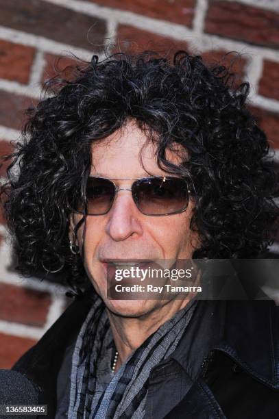 Media personality Howard Stern enters the "Late Show With David Letterman" taping at the Ed Sullivan Theater on February 3, 2011 in New York City.