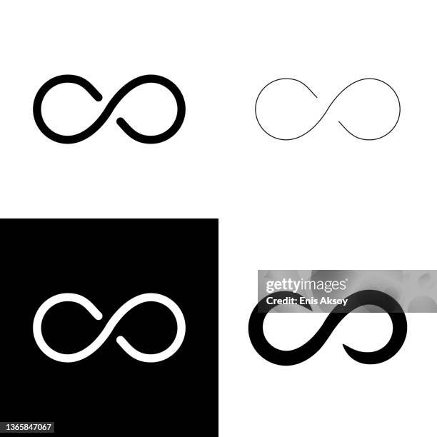 infinity icons - infinity sign stock illustrations