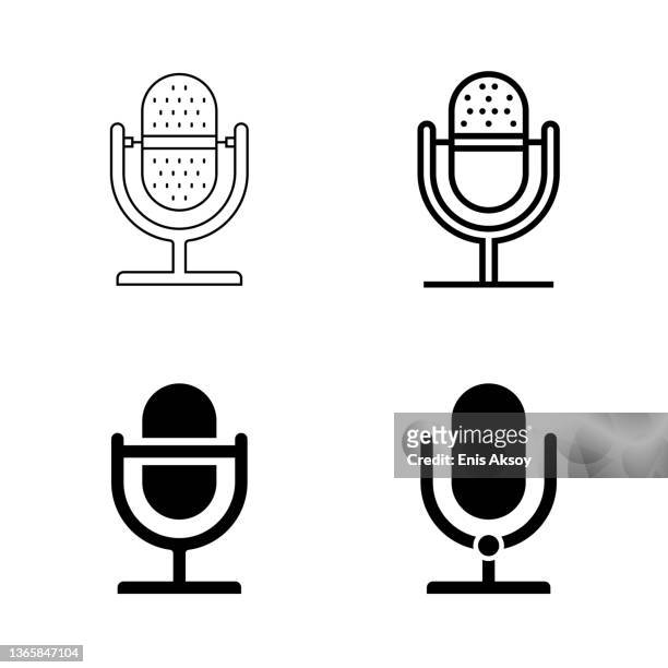microphone icon - comedian mic stock illustrations