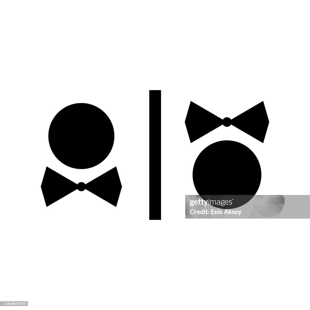 WC door plate. Men and women sign for restroom.
