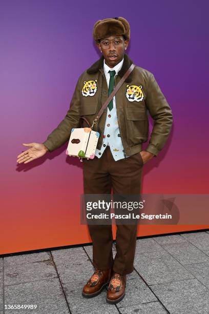 Tyler, The Creator attends the Louis Vuitton Fall/Winter 2022/2023 show as part of Paris Fashion Week on January 20, 2022 in Paris, France.