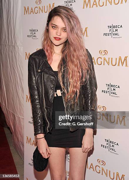 Model/singer Sky Ferreira attends the debut of Karl Lagerfeld & Rachel Bilson's original film series inspired by Magnum Ice Cream during the 10th...