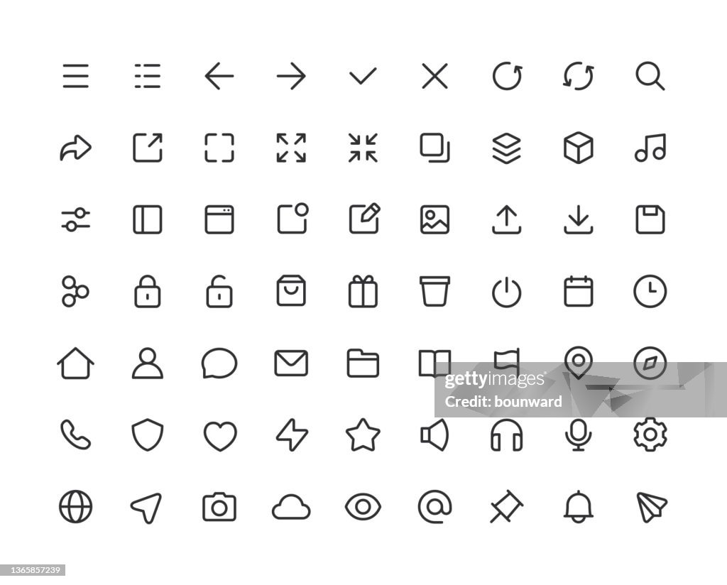 Small User Interface Line Icons Editable Stroke