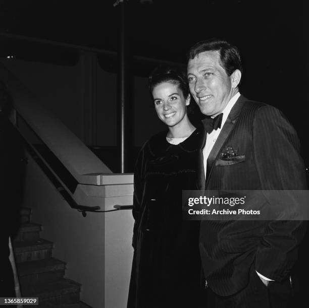 American singer Andy Williams and his wife, dancer Claudine Longet attend the premiere of 'The Train' at the Los Angeles County Museum of Art, USA,...