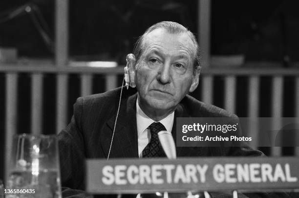 Kurt Waldheim , Secretary-General of the United Nations, circa 1977.