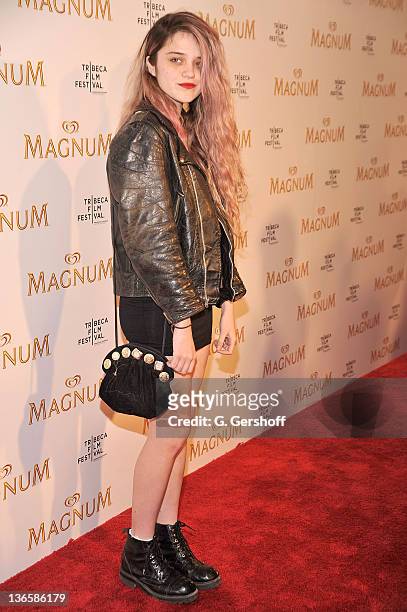 Model/singer Sky Ferreira attends the debut of Karl Lagerfeld & Rachel Bilson's original film series inspired by Magnum Ice Cream during the 10th...