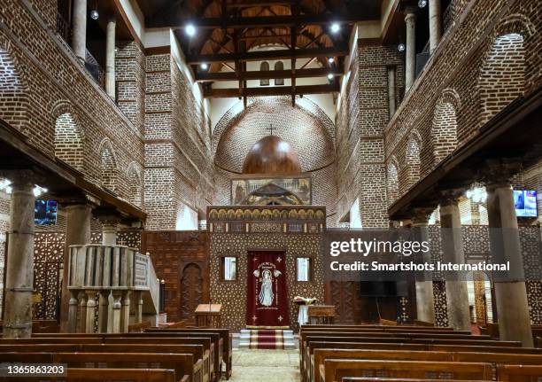 church of st sergius and st bacchus ("abu serga") in old cairo, coptic cairo, egypt - fresco ストックフォトと画像