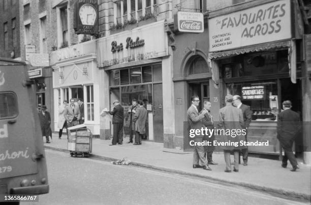 Bar Italia on Frith Street in Soho, London, UK, 6th May 1963.
