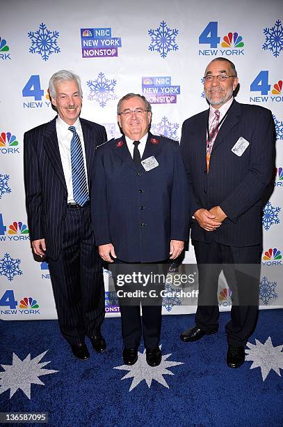 Denver Frederick and Guy D. Klemanski of The Salvation Army, and General Manager and President, WNBC 4, Michael Jack attend the Rockefeller Center...