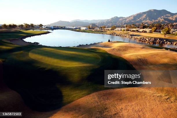 Overview of the 10th hole before the first round of The American Express tournament on the Stadium course at PGA West on January 20, 2022 in La...