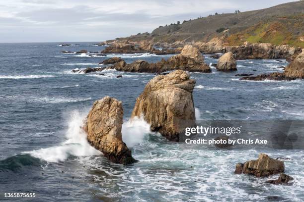 soberanes point sea stacks - big sur, ca - big sur coast stock pictures, royalty-free photos & images