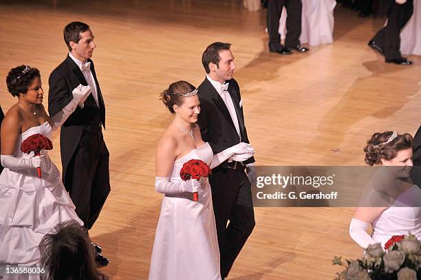 View of the debutante presentation during the 56th annual Viennese Opera Ball at The Waldorf=Astoria on February 4, 2011 in New York City.