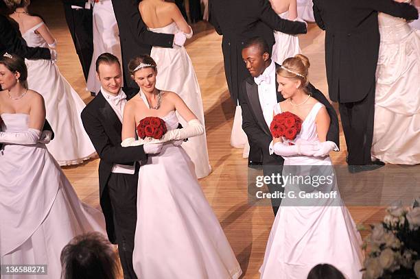 View of the debutante presentation during the 56th annual Viennese Opera Ball at The Waldorf=Astoria on February 4, 2011 in New York City.